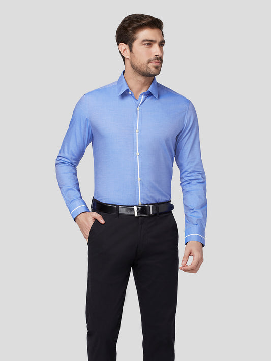 Classic Collar Shirt With Contrast Trim Detail