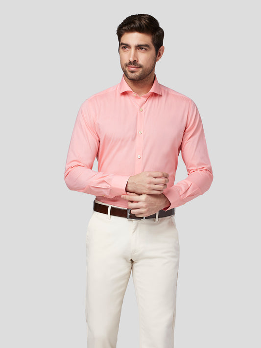 Cut Way Collar Shirt With Contrast Piping Detail