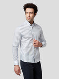 Eminence Blue Stripe Untuck Shirt