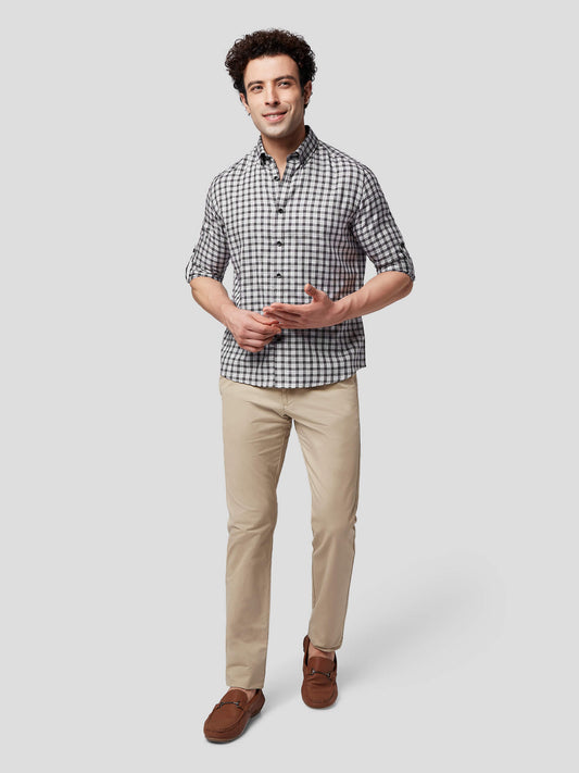 Spruce Grey Mélange Check Shirt