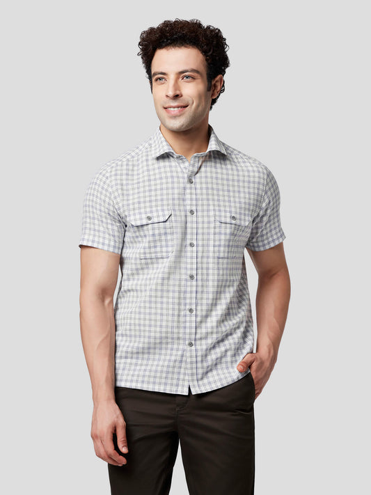 Rise Blue Grey Khadi Check Shirt