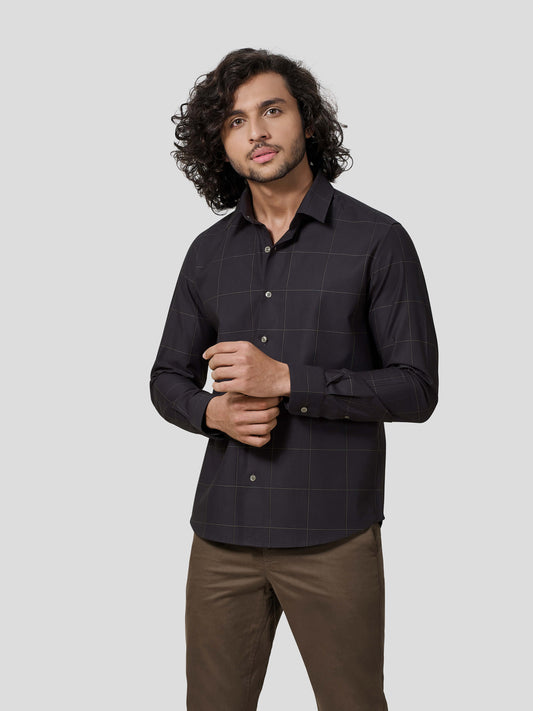 Perfecto Full Sleeve Checkered Untuck Shirt - Zest Mélange 