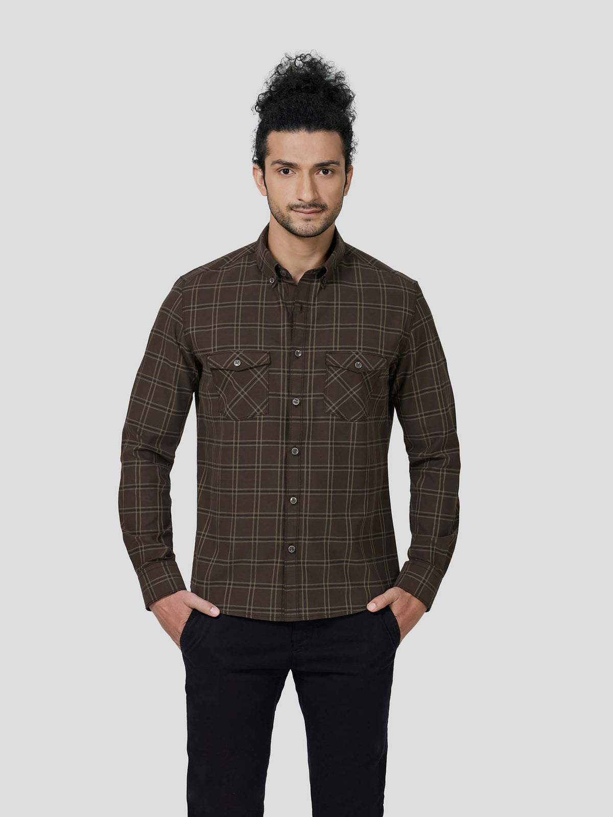 Perseverance Button Down Untuck Check Shirt - Zest Mélange 