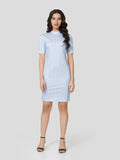 Decorous Stretch Cotton Strip Dress