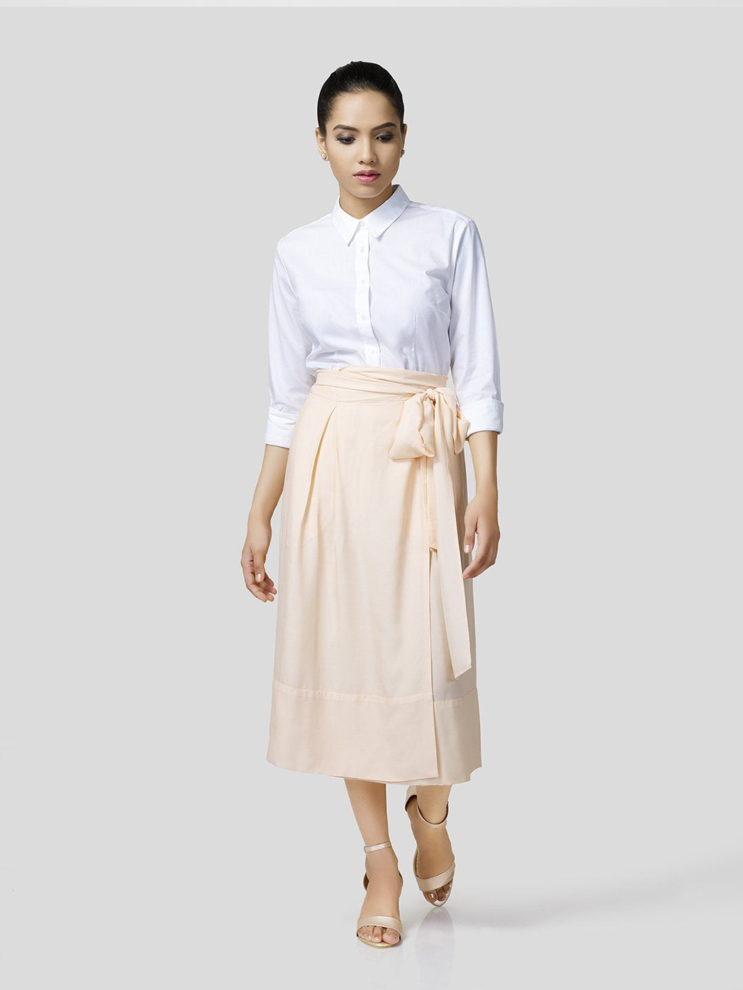 Box Pleated Warp-A-Round Skirt - Zest Mélange 