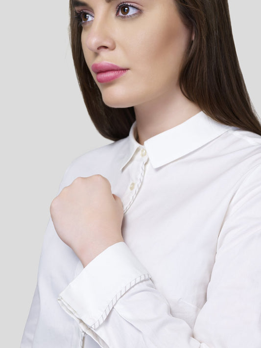 Stripe Piping Detail Shirt - Zest Mélange 