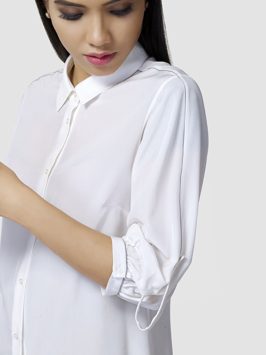 Balloon Sleeve Shirt - Zest Mélange 