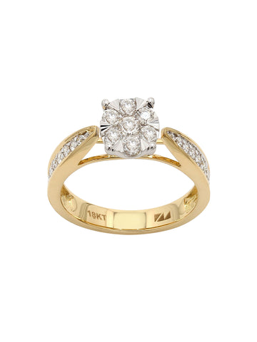 Real Diamond Illussion Cluster Ring - Zest Mélange 