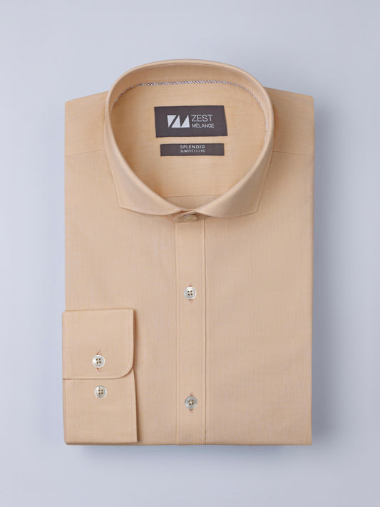 Cut Way Collar Shirt With Contrast Piping Detail - Zest Mélange 