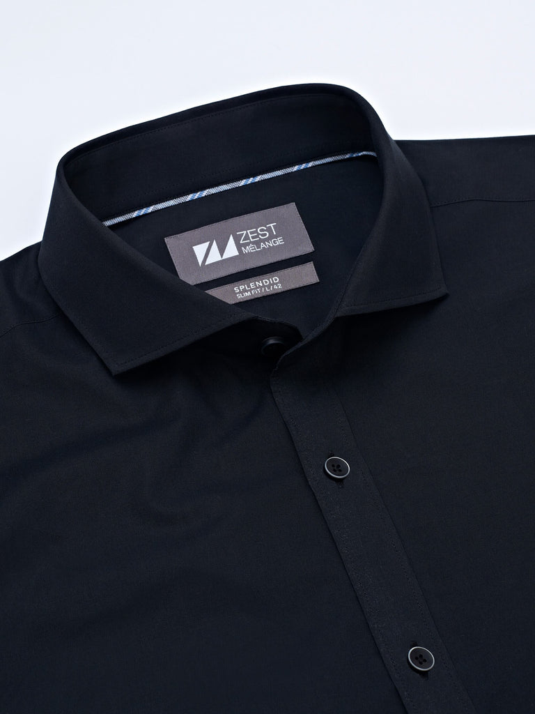 Cut Way Collar Shirt With Contrast Piping Detail