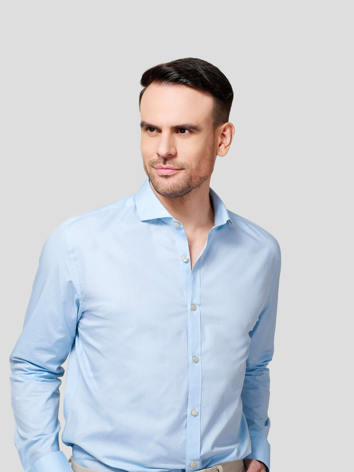 Cut Way Collar Shirt With Contrast Piping Detail - Zest Mélange