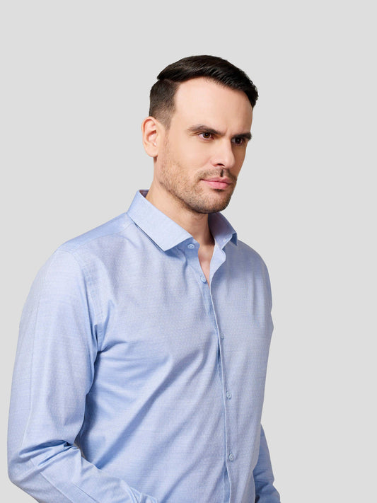 Dobby Spread Collar Shirt - Zest Mélange 