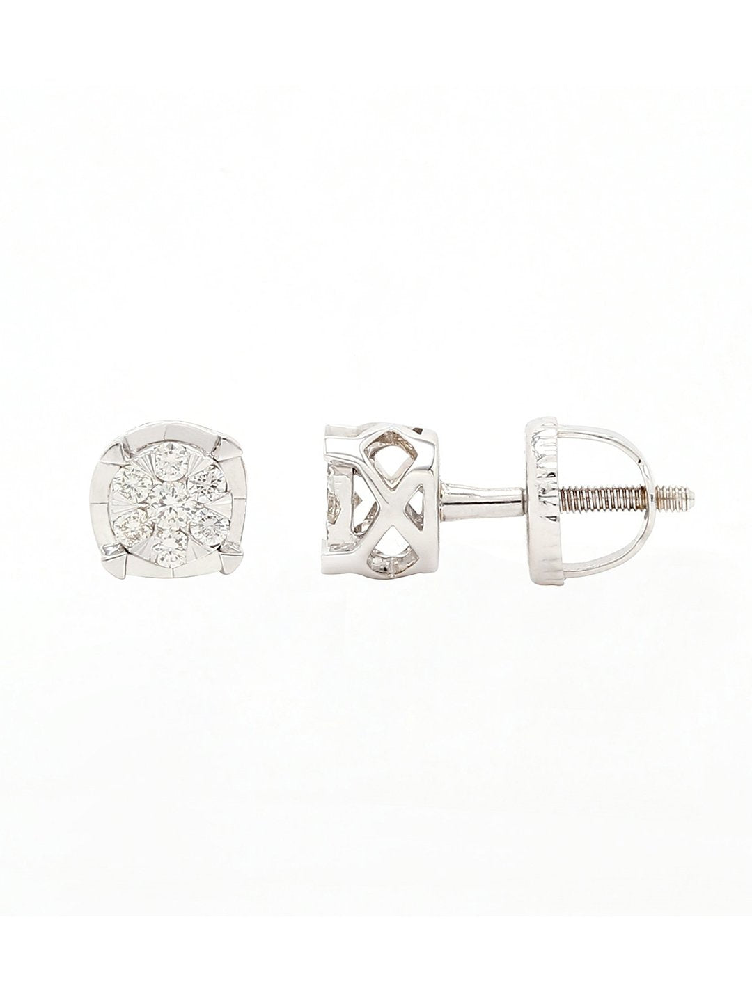 Real Diamond Illussion Cluster Stud Earring - Zest Mélange 