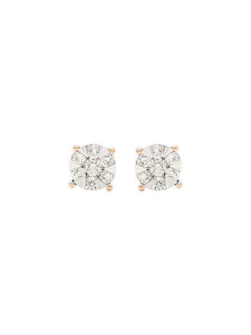 Real Diamond Illussion Cluster Stud Earring - Zest Mélange 