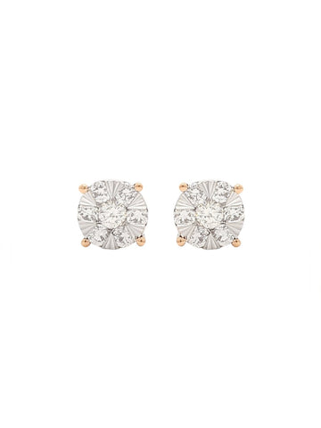 Real Diamond Illussion Cluster Stud Earring - Zest Mélange 