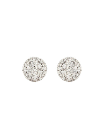 Real Diamond Illussion Cluster Stud Earring - Zest Mélange 