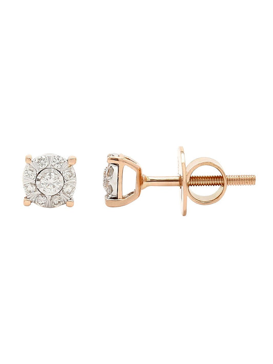 Real Diamond Illussion Cluster Stud Earring - Zest Mélange 