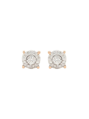 Real Diamond Illussion Cluster Stud Earring - Zest Mélange 