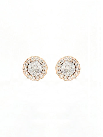 Real Diamond Illussion Cluster Stud Earring - Zest Mélange 