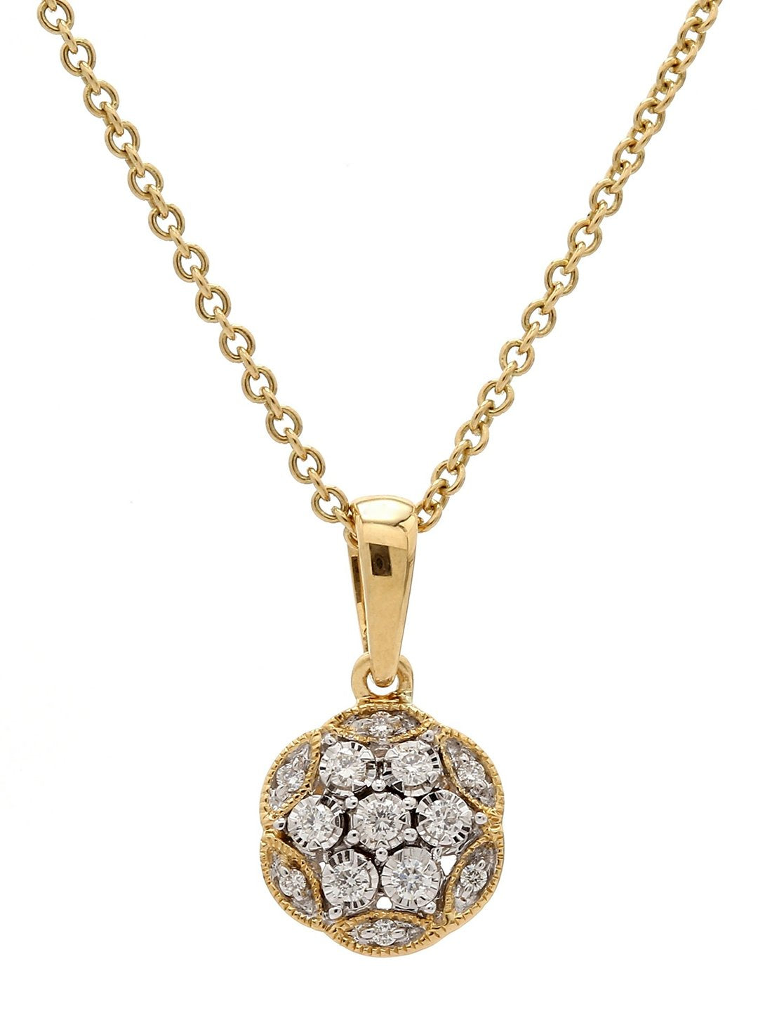 Real Diamond Illussion Cluster Pendant With Chain - Zest Mélange 