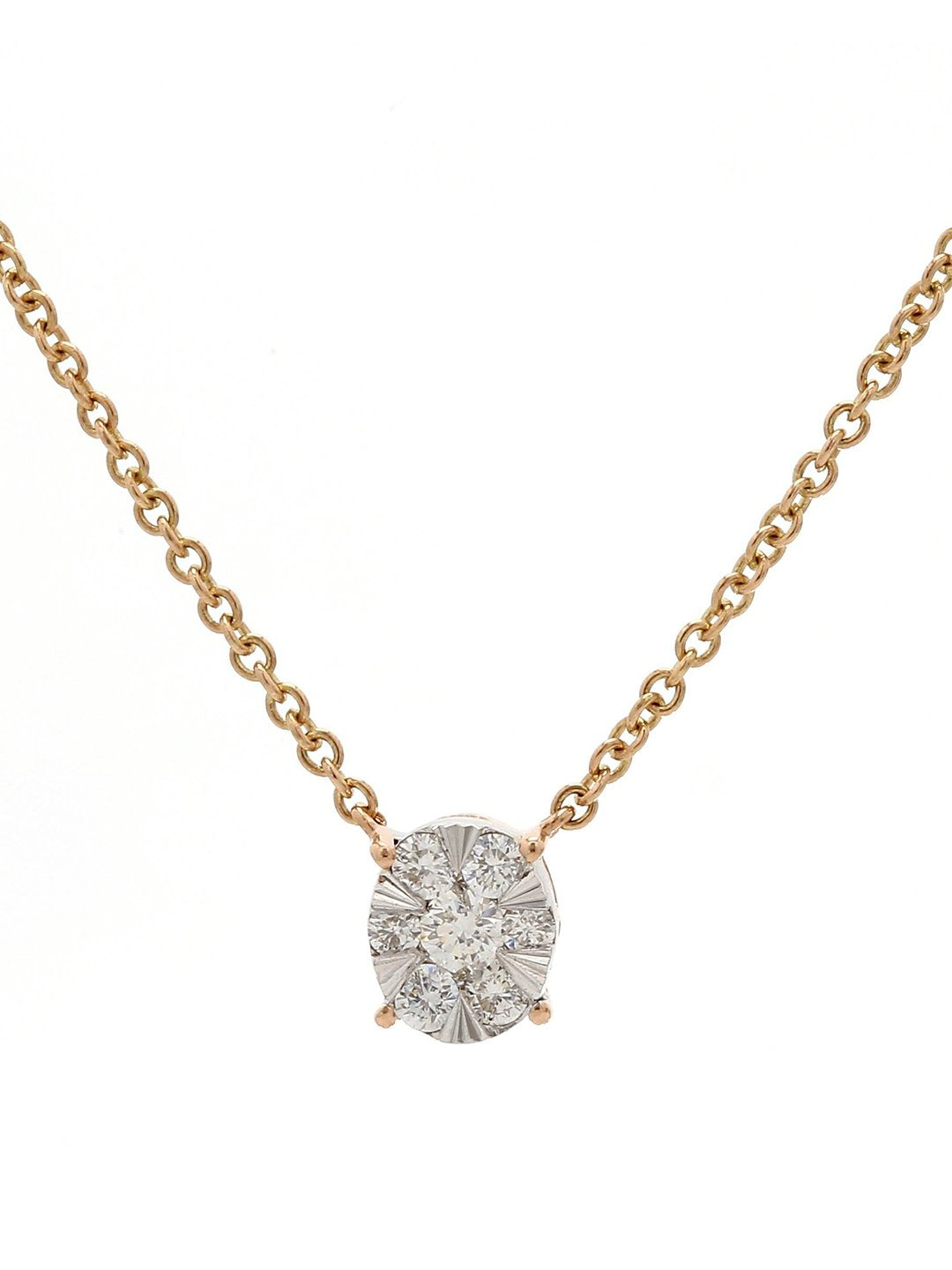 Real Diamond Illussion Cluster Pendant With Diamonds by the yard Chain - Zest Mélange 