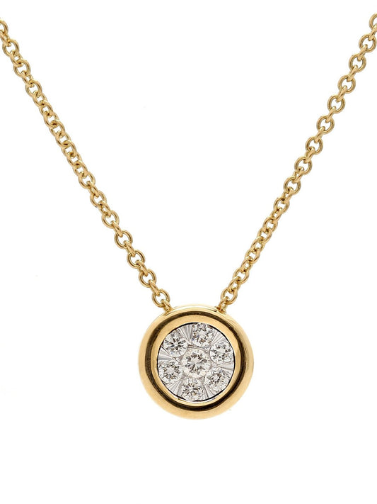 Real Diamond Illussion Solitaire Pendant With Diamonds by the yard Chain - Zest Mélange 