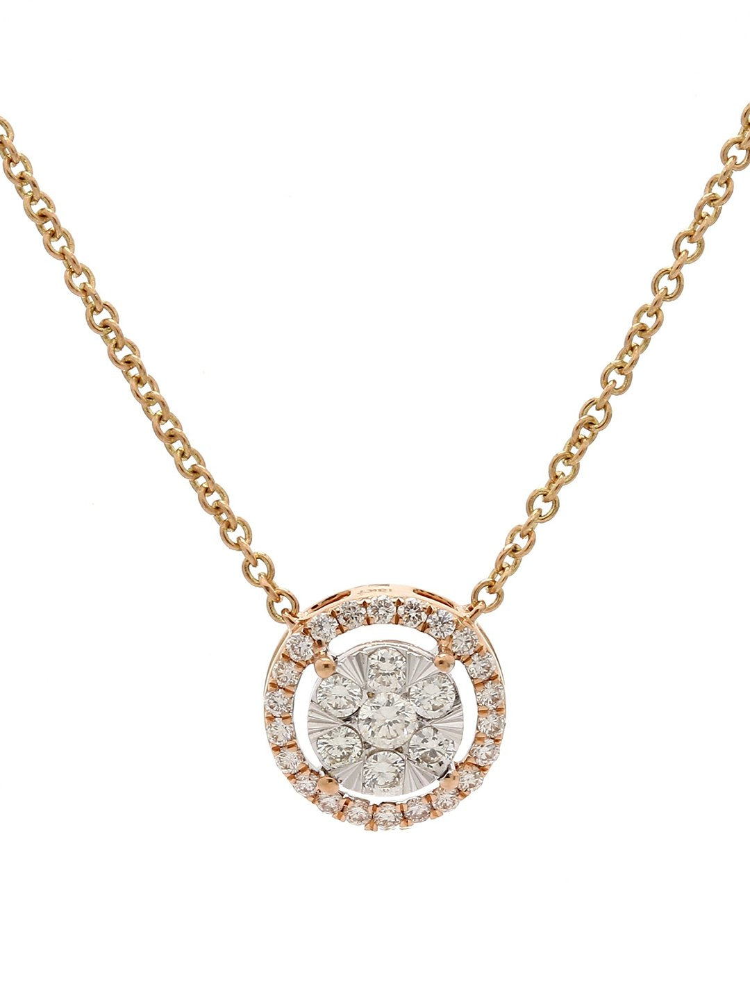 Real Diamond Illussion Solitaire Pendant With Diamonds by the yard Chain - Zest Mélange 