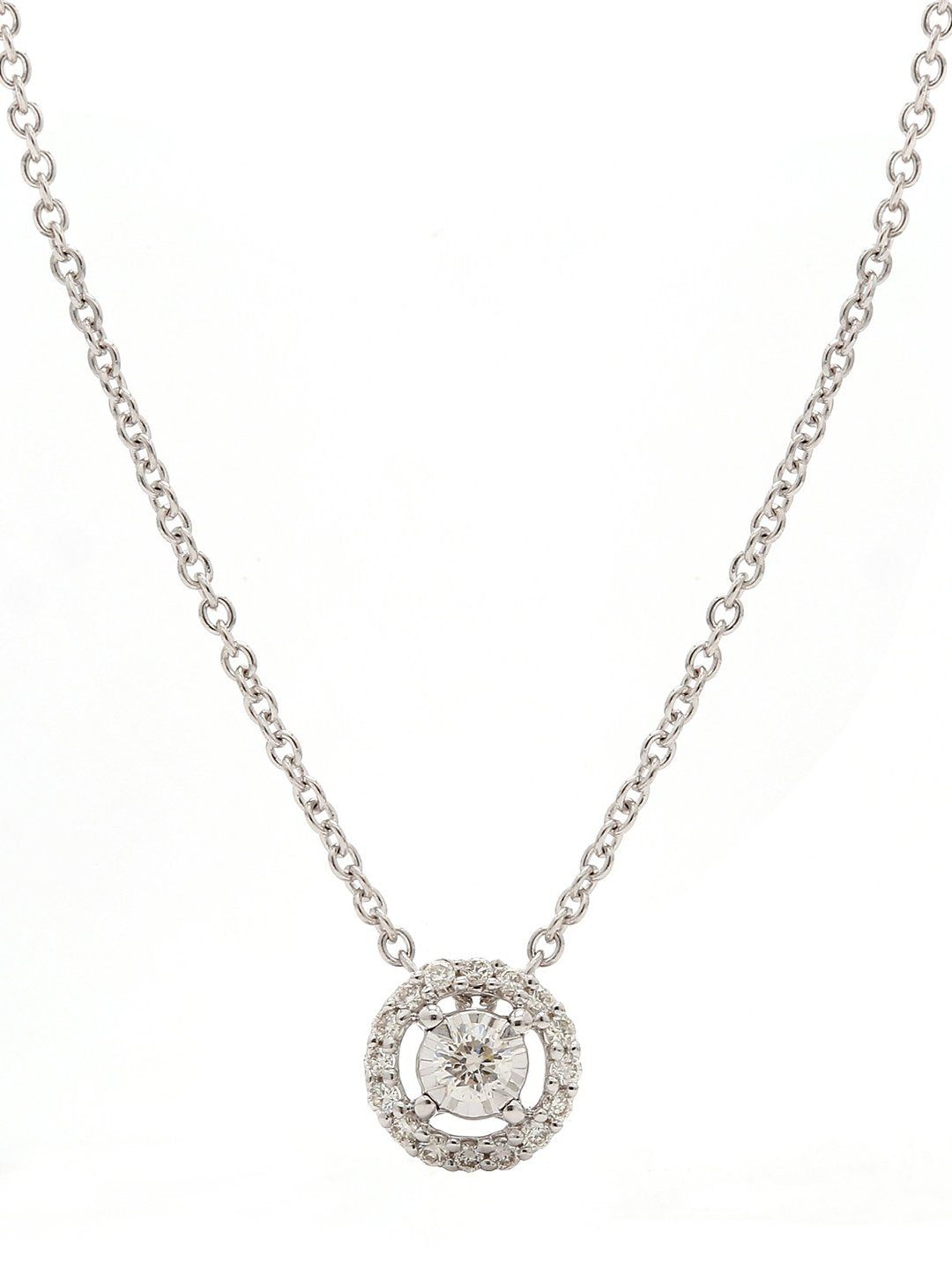 Real Diamond Illussion Solitaire Pendant With Chain - Zest Mélange 