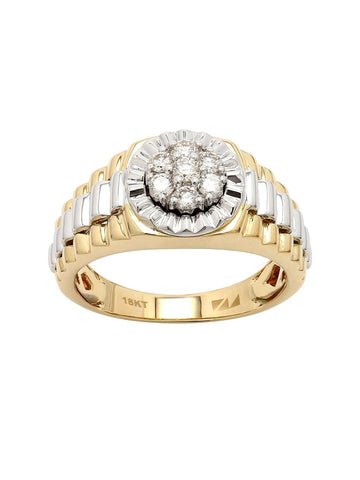 Real Diamond Mens Two Tone Cluster Ring - Zest Mélange 