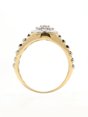 Real Diamond Mens Two Tone Cluster Ring - Zest Mélange 