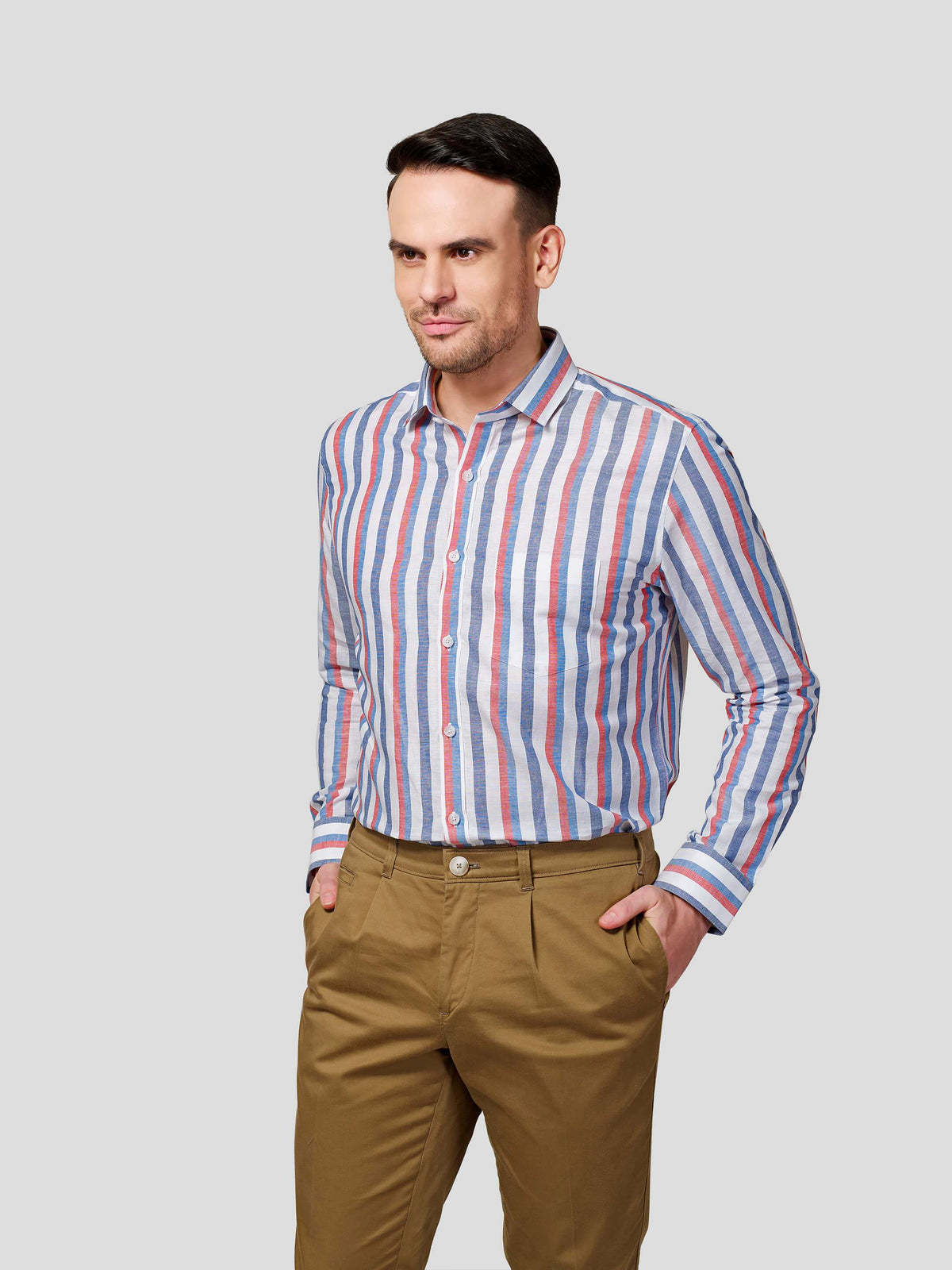 Candy Stripe Shirt - Zest Mélange 