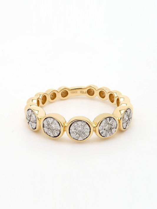 Real Diamond Illussion Cluster Band Ring - Zest Mélange 