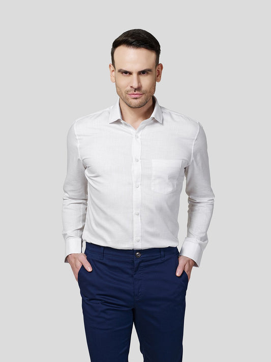 Classic Shirt with Spread Collar - Zest Mélange 