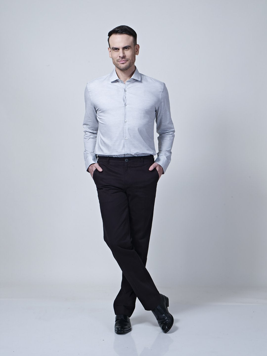 Chinos With Welt Pocket With Top Stitch Detailing - Zest Mélange 