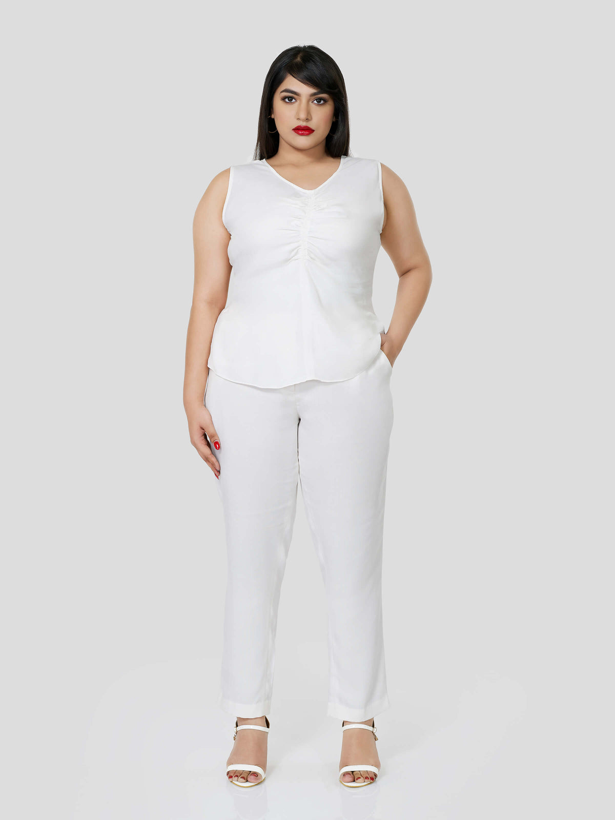 Luminous  Sleeveless Top & Narrow Pants - Zest Mélange 