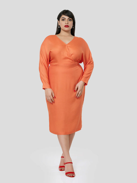 Swanky Optimism of Dolman Sleeve Dress - Zest Mélange 