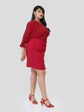 Red Top with Fitted Skirt - Zest Mélange 