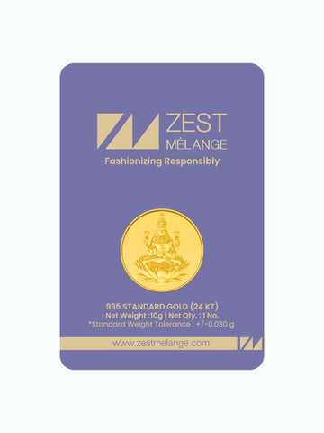 10 Gram 995 Purity Goddess Laxmi Gold Coin - Zest Mélange 