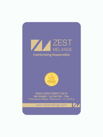 1 Gram 999 Purity Goddess Laxmi Gold Coin - Zest Mélange 