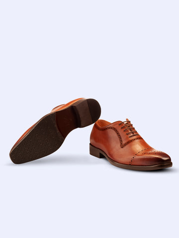 Oxford Lace Up Shoes With Brogues - Zest Mélange 