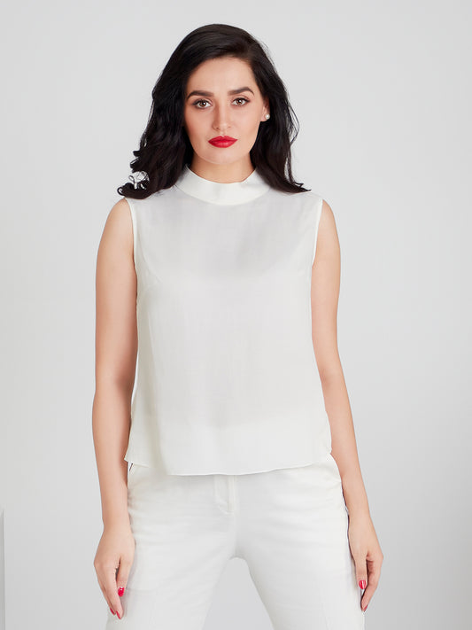 Sagacious Polo Neck Top - Zest Mélange 